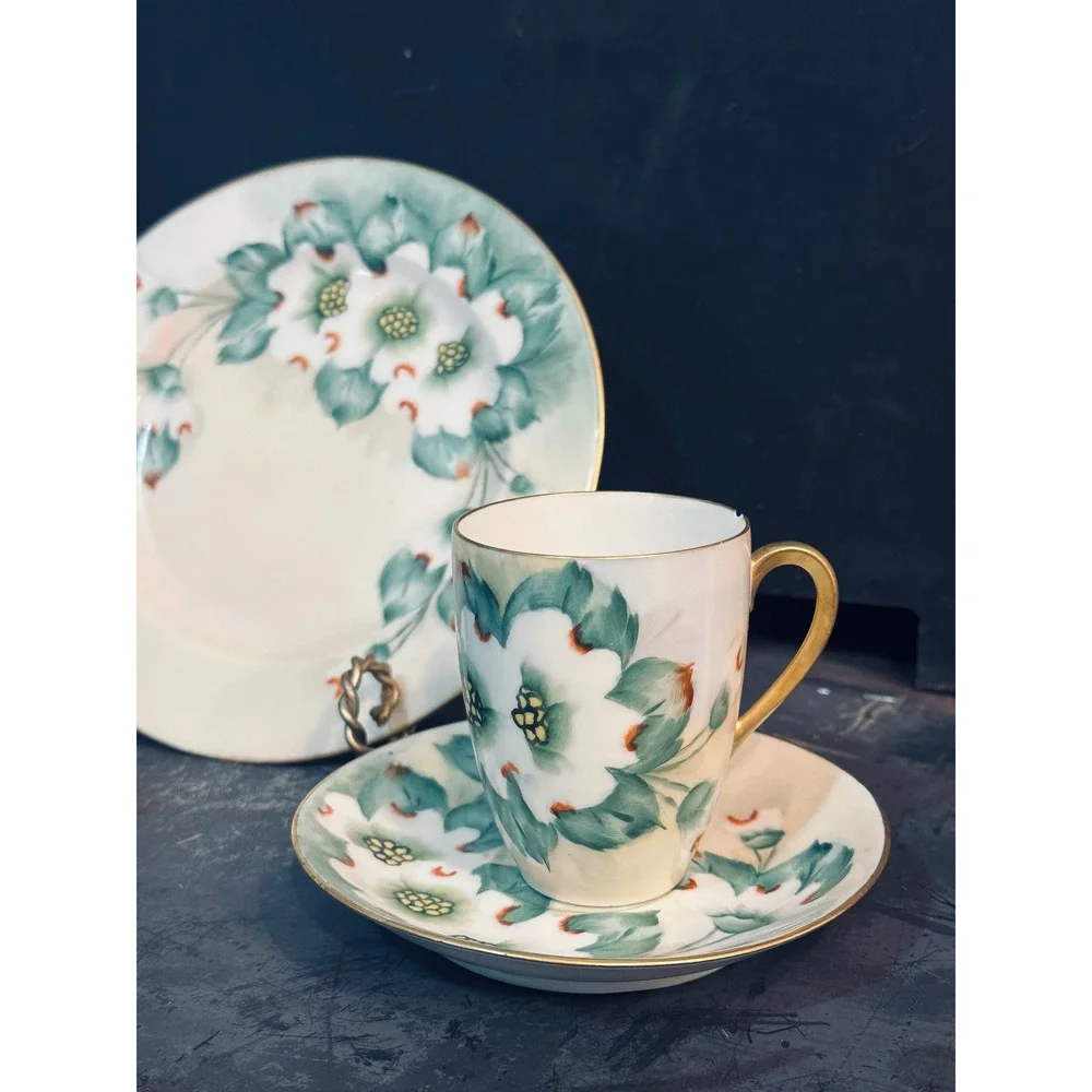 Vintage‎ 1944 Royal Bavarian Hutschenreuther Plate & Thomas Bavaria Cup Set